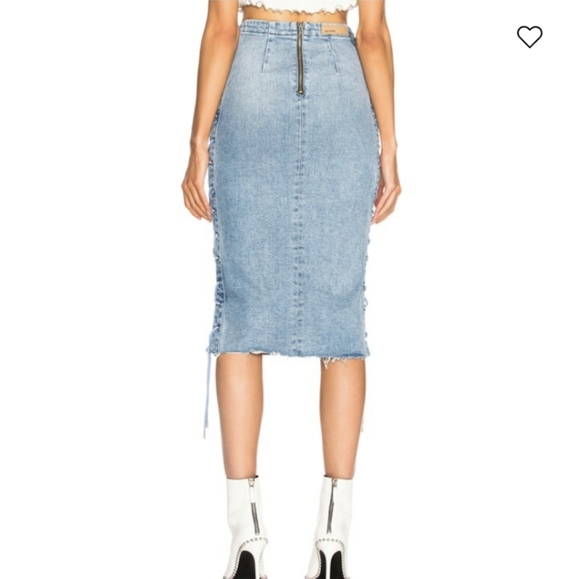 GRLFRND Crystal Lace Up Jean Skirt - Picture 2 of 10